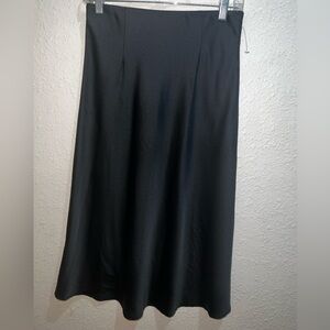 Satin Black A-line Skirt